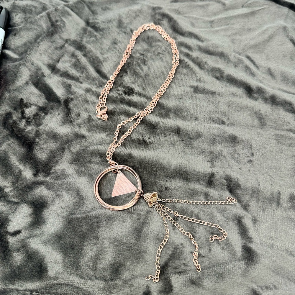 Vintage Rose Gold Tone Metal Necklace 23”